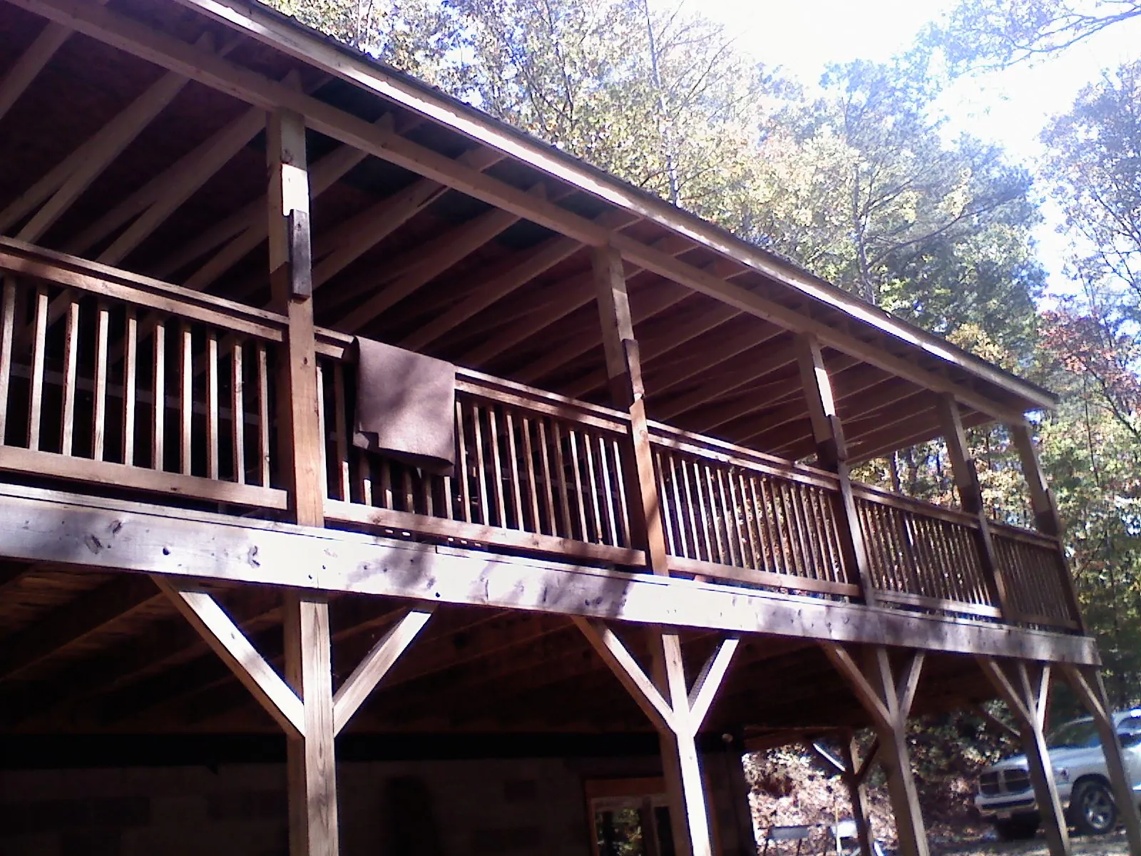 Timber framing under a new elevated porch and deck — Roof Leak Repair in Rock Port by Roofing Brothers